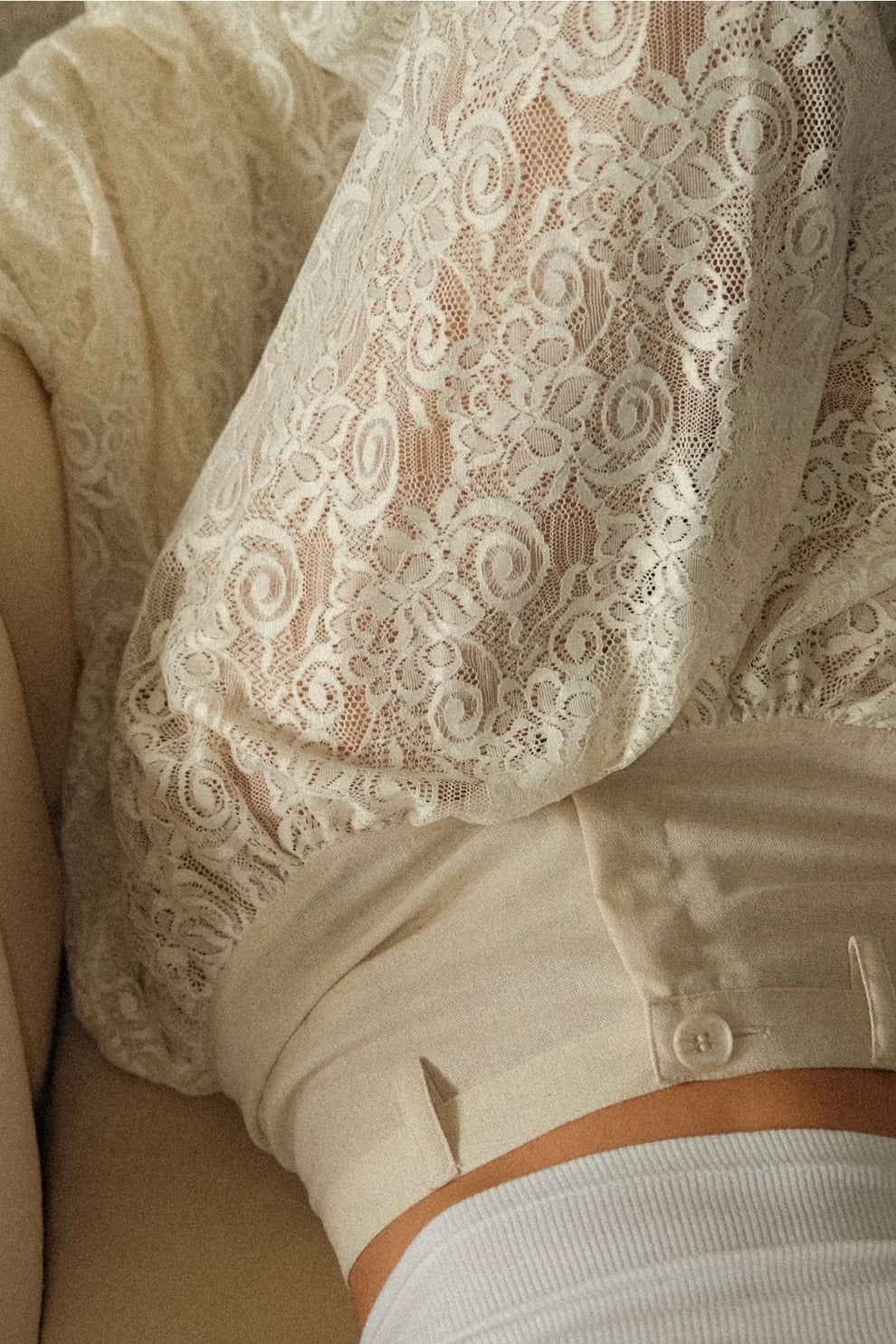 SAND LACE MAXI SKIRT