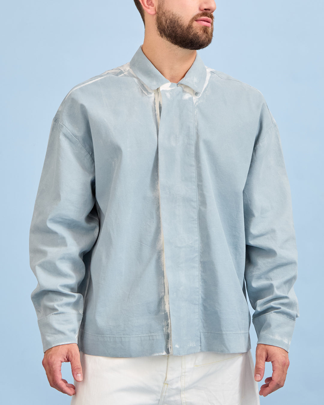 LIMO BLUE PRINTED - Camisa oversize estampado azul