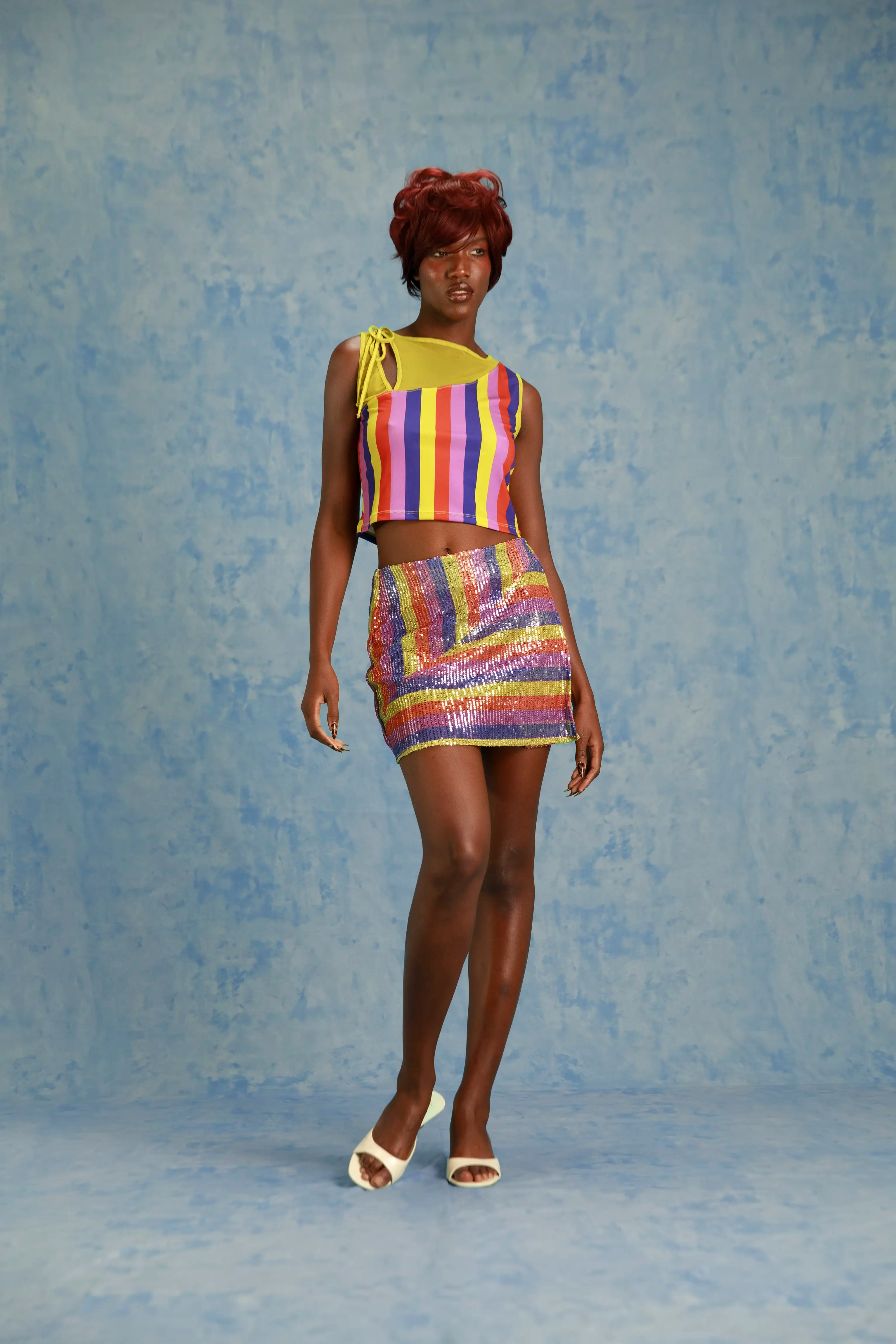 MARGIE TOP IN MALVA STRIPES