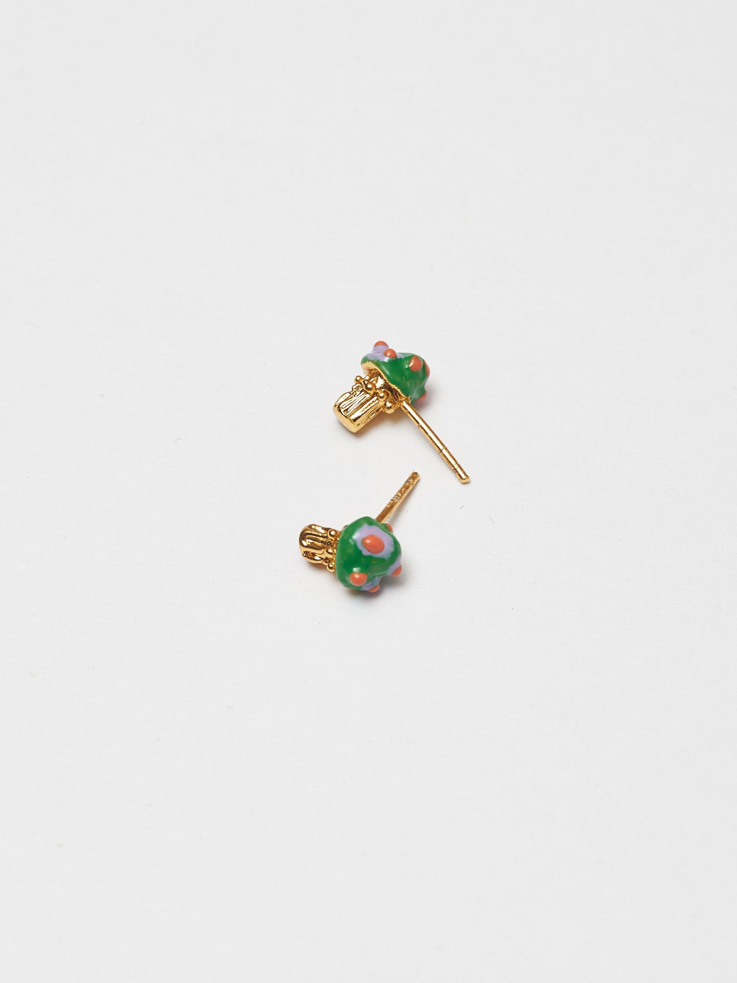 ARETES SETICA VERDE-LILA