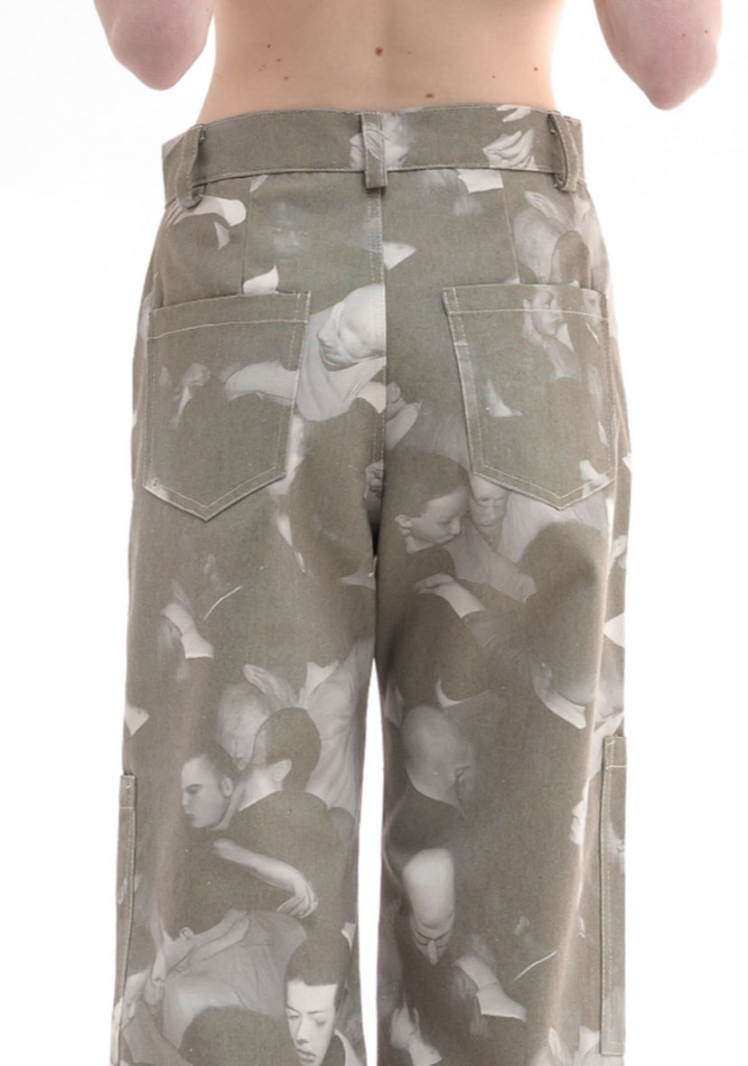 WIDE LEG CARGO TROUSERS