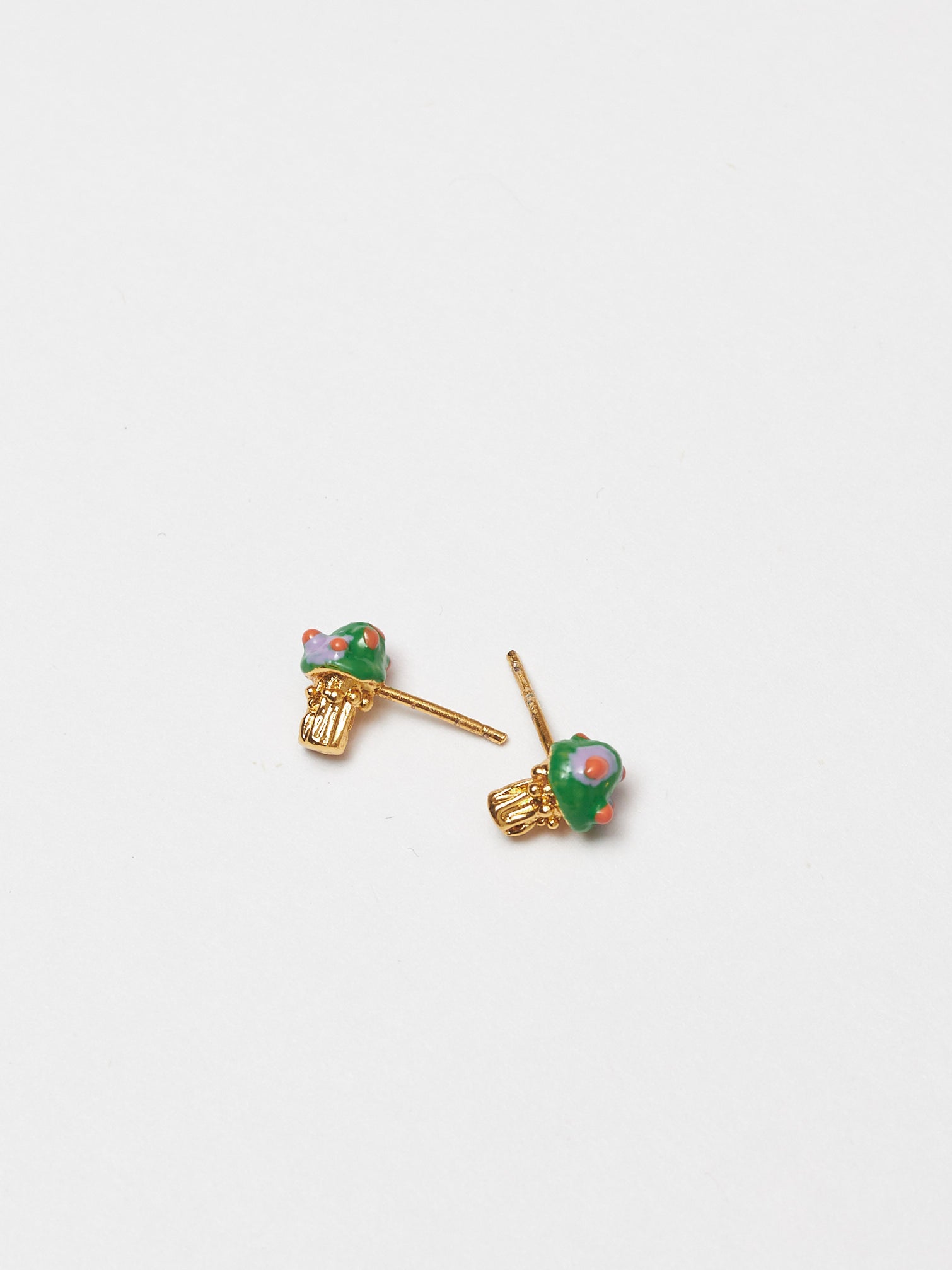 ARETES SETICA VERDE-LILA