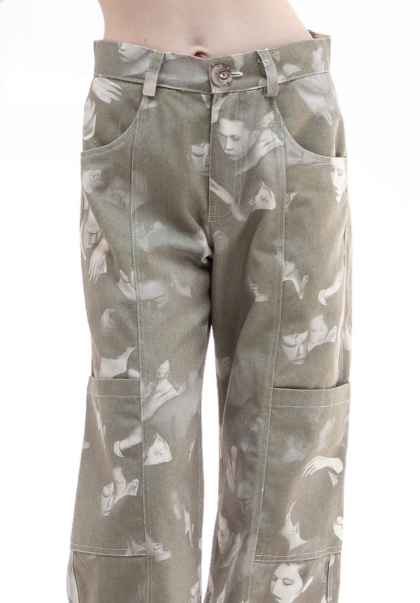 WIDE LEG CARGO TROUSERS