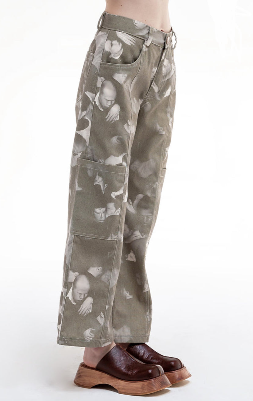 WIDE LEG CARGO TROUSERS