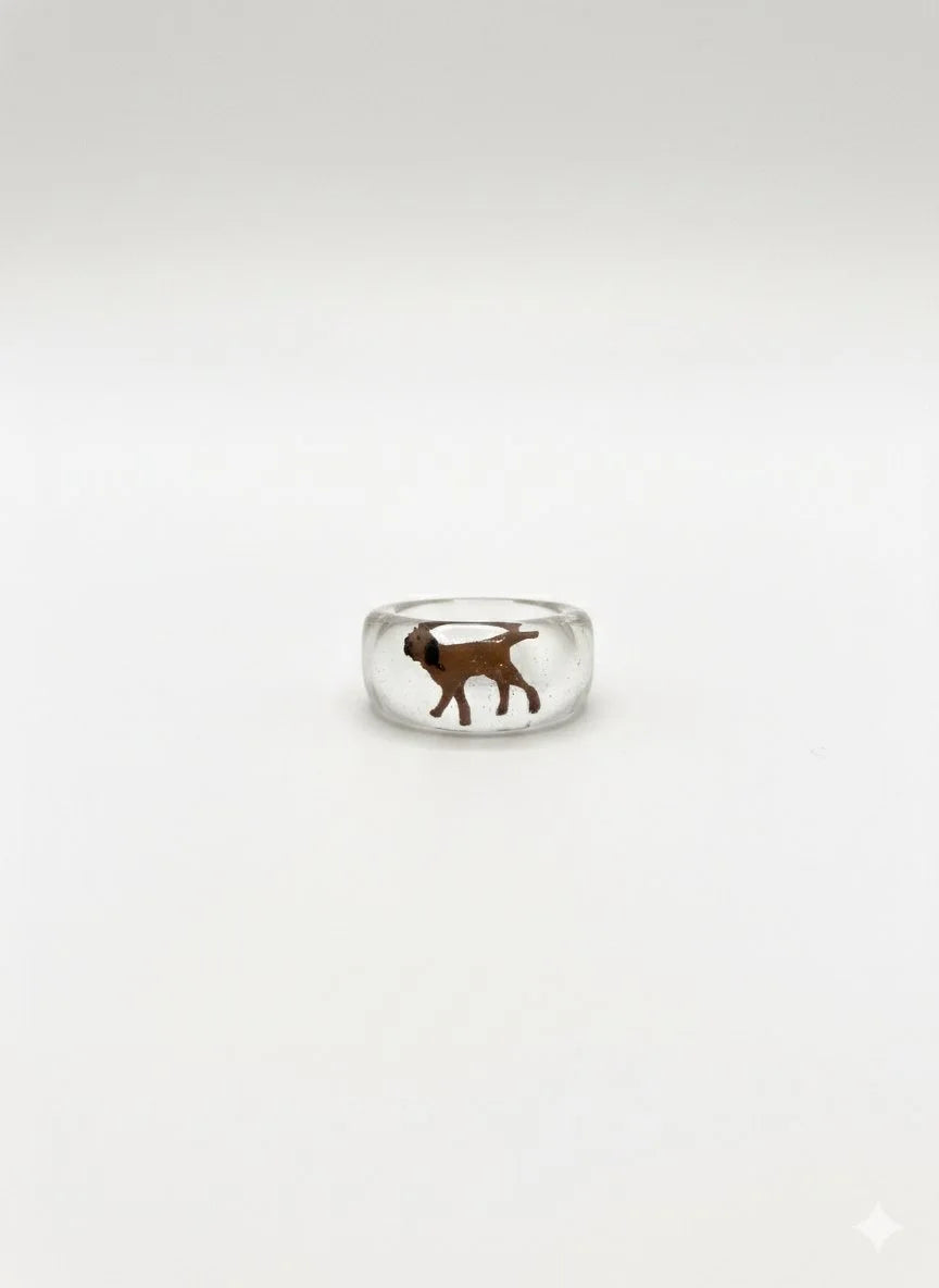 Anillo de resina hecho a mano, diseño original con miniatura de perro adentro.
PAISAJE LATINO