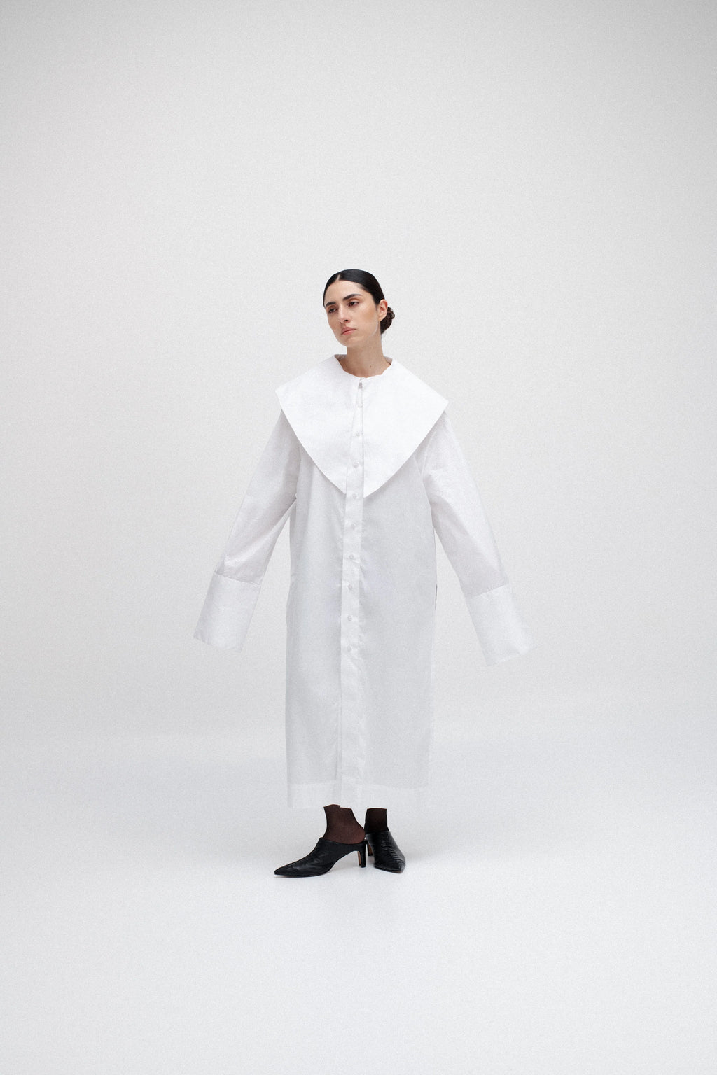 LONG MOCK NECK SHIRT