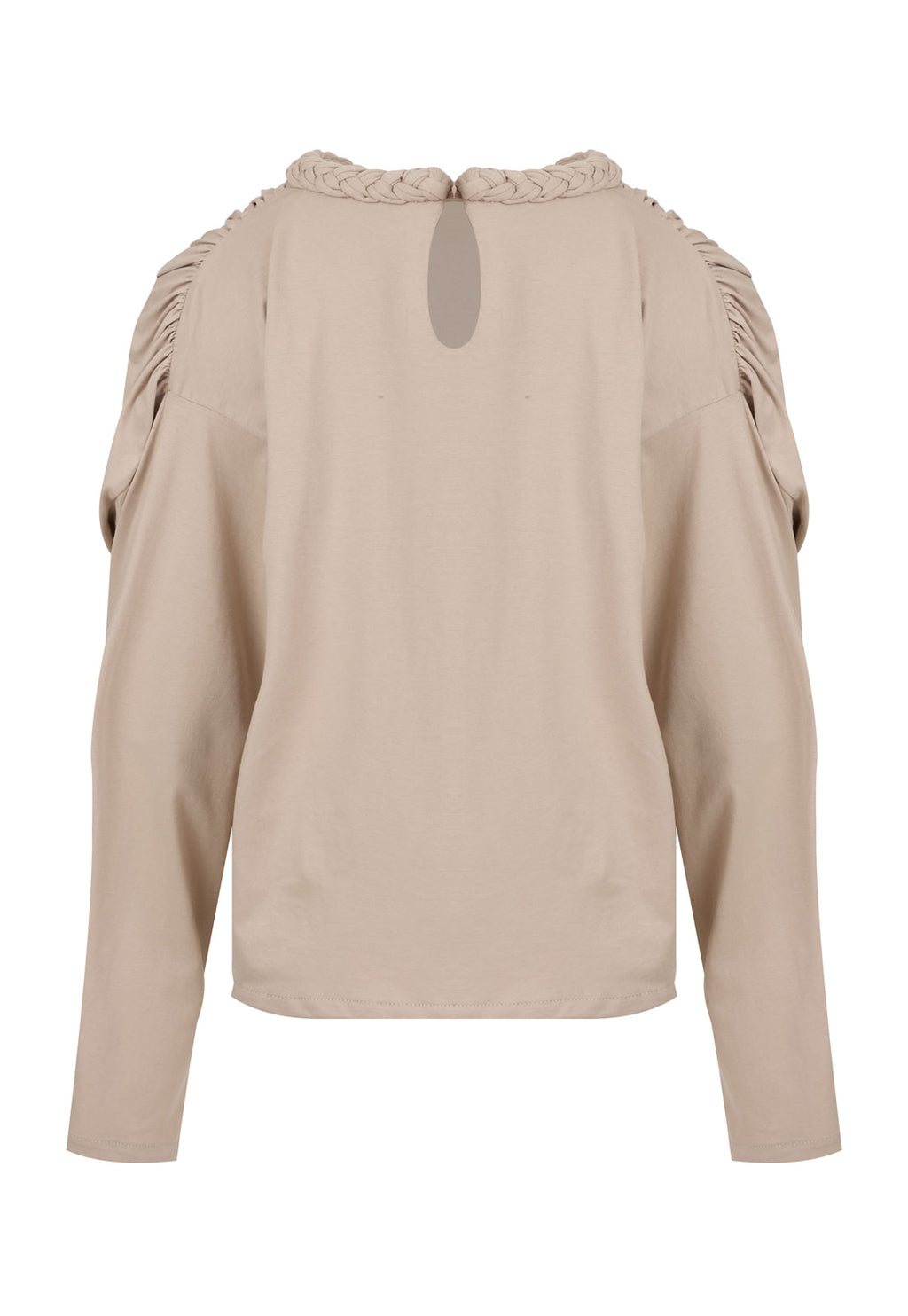 BRAIDED NECKLINE T-SHIRT