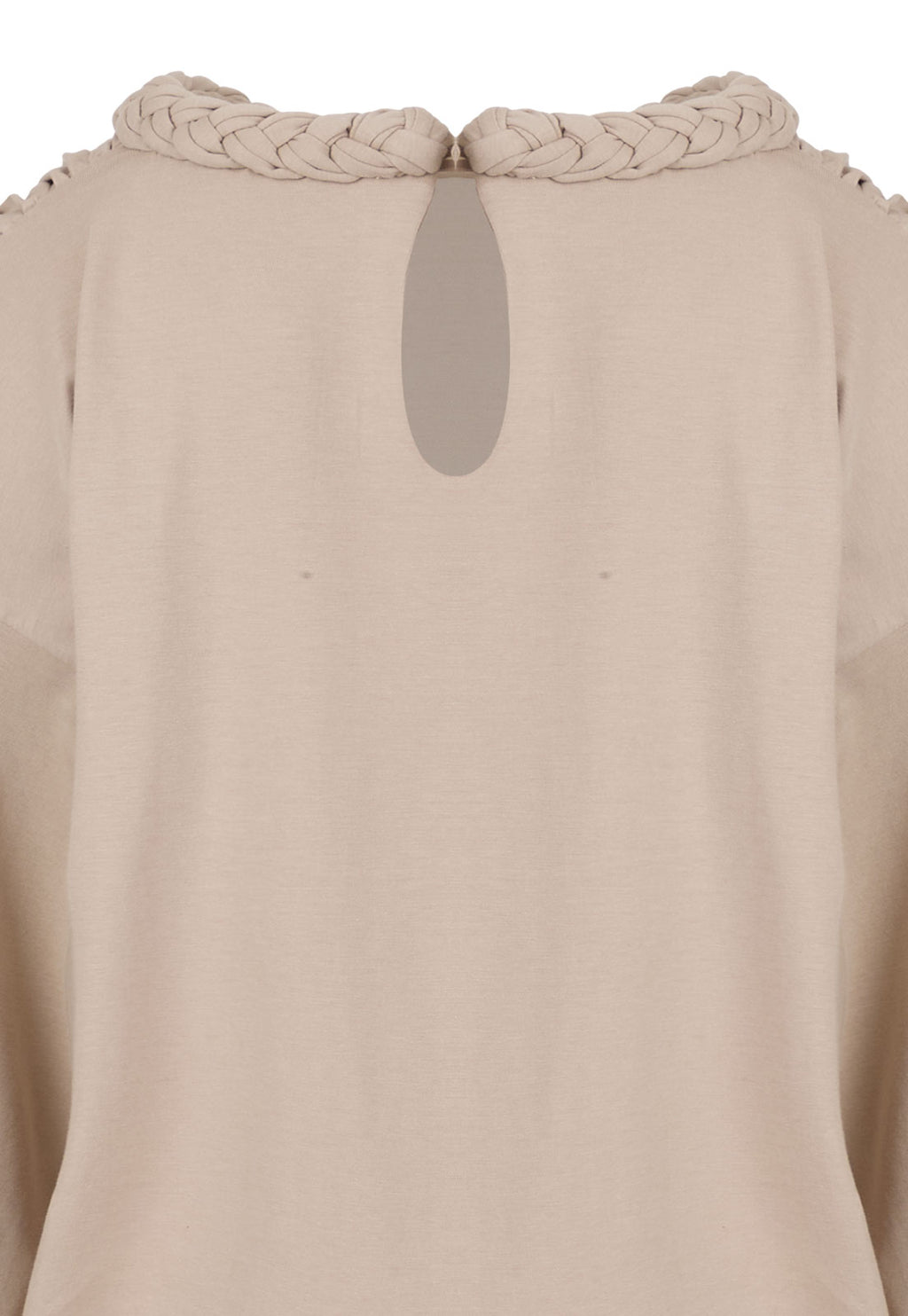 BRAIDED NECKLINE T-SHIRT