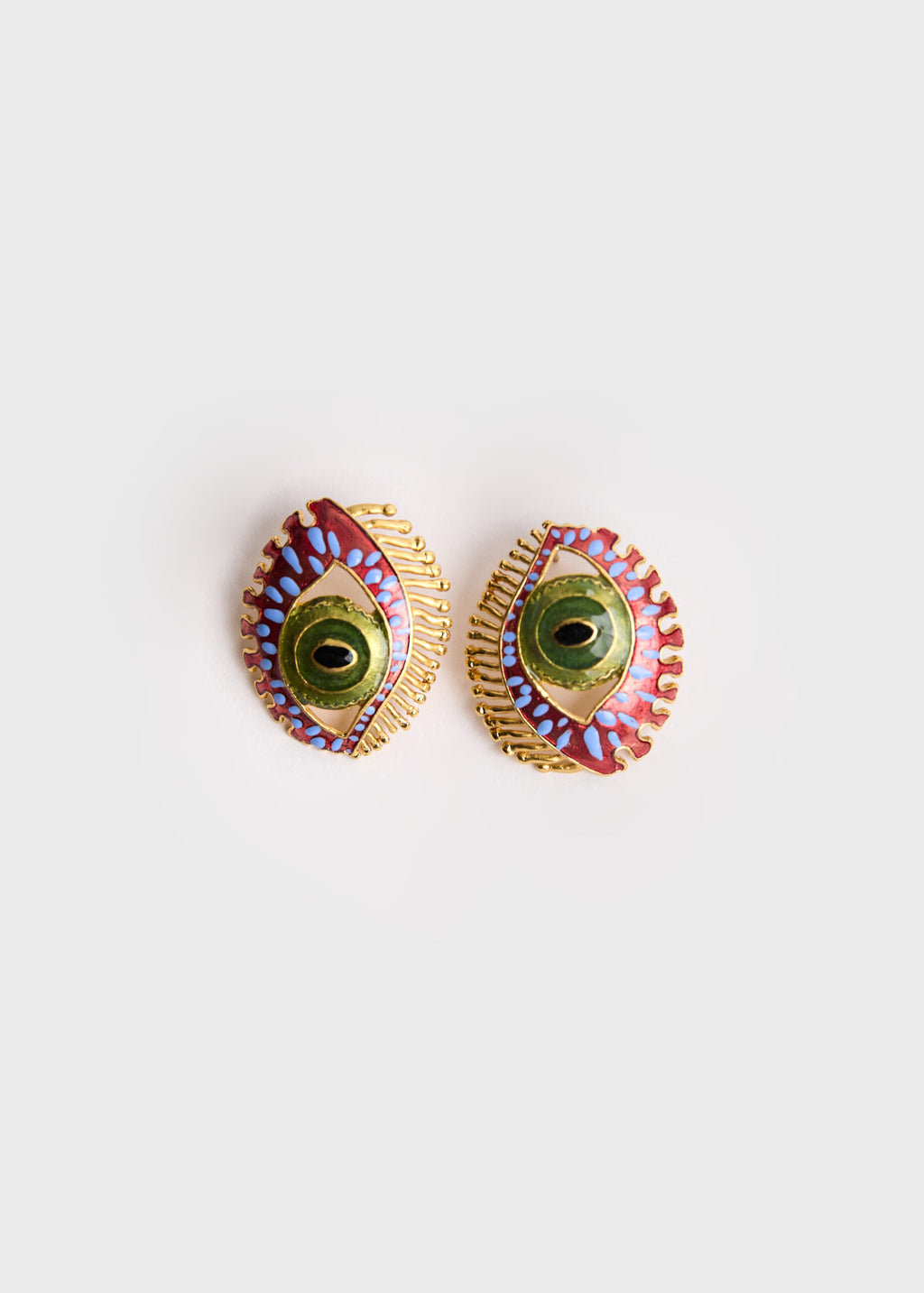 MAXI EYE BURGUNDY EARRINGS