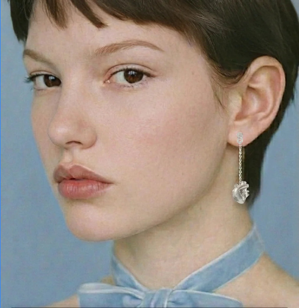 HEART CHAIN EARRING PAIR