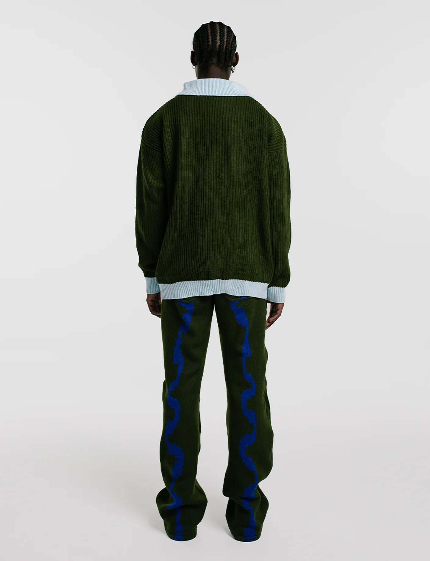CARDIGAN POLO RIB VERDE MILITAR