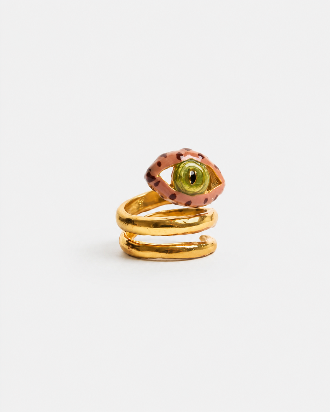 SPIRAL EYE TERRACOTTA RING