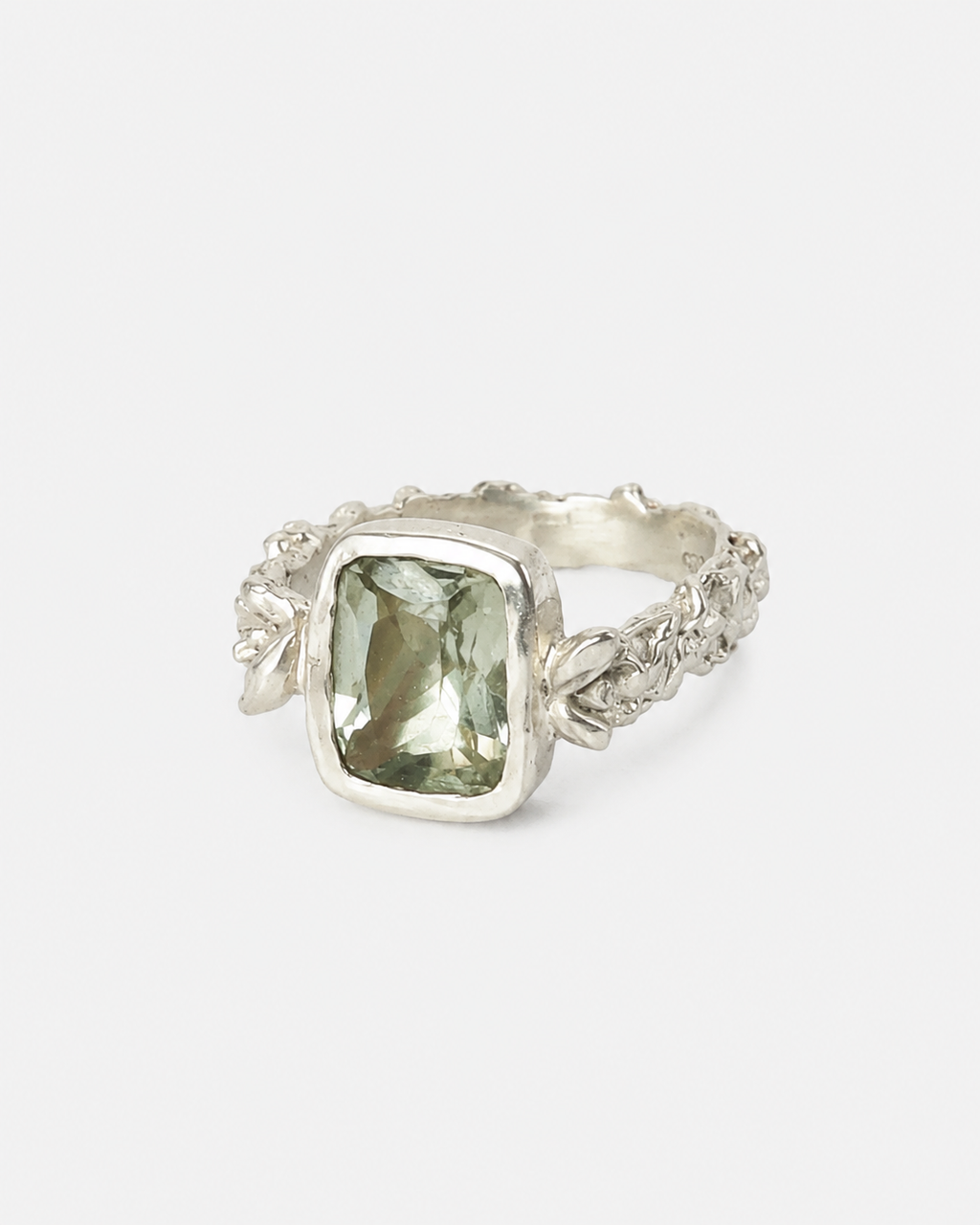 GREEN AMETHYST MOON RING
