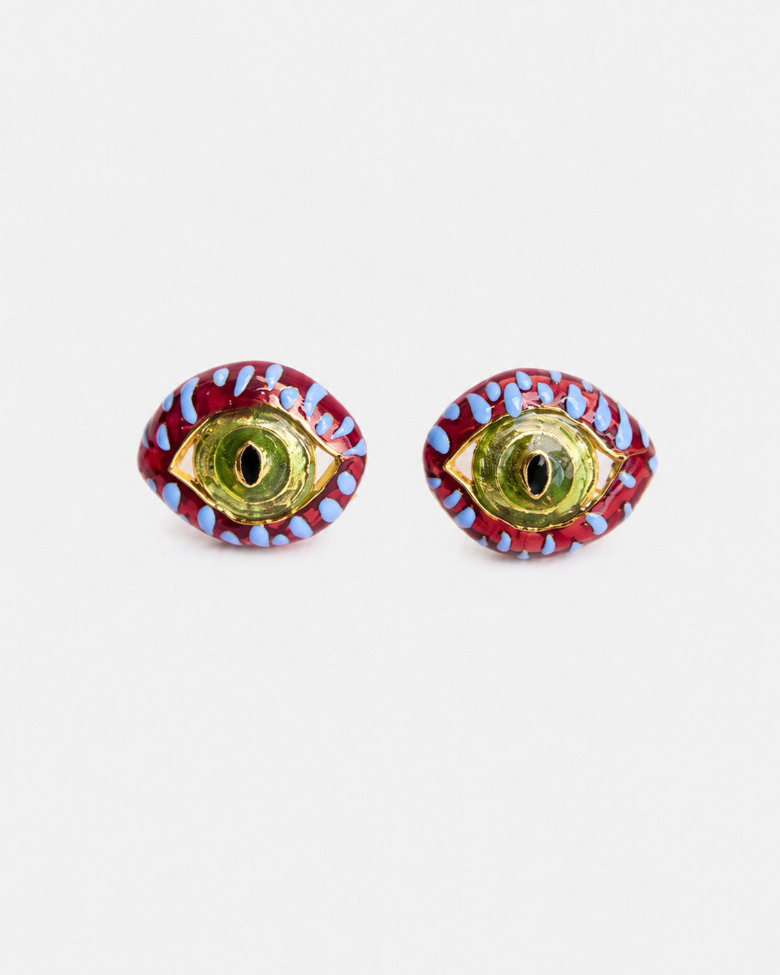 CAT EYE MINI BURGUNDY EARRINGS