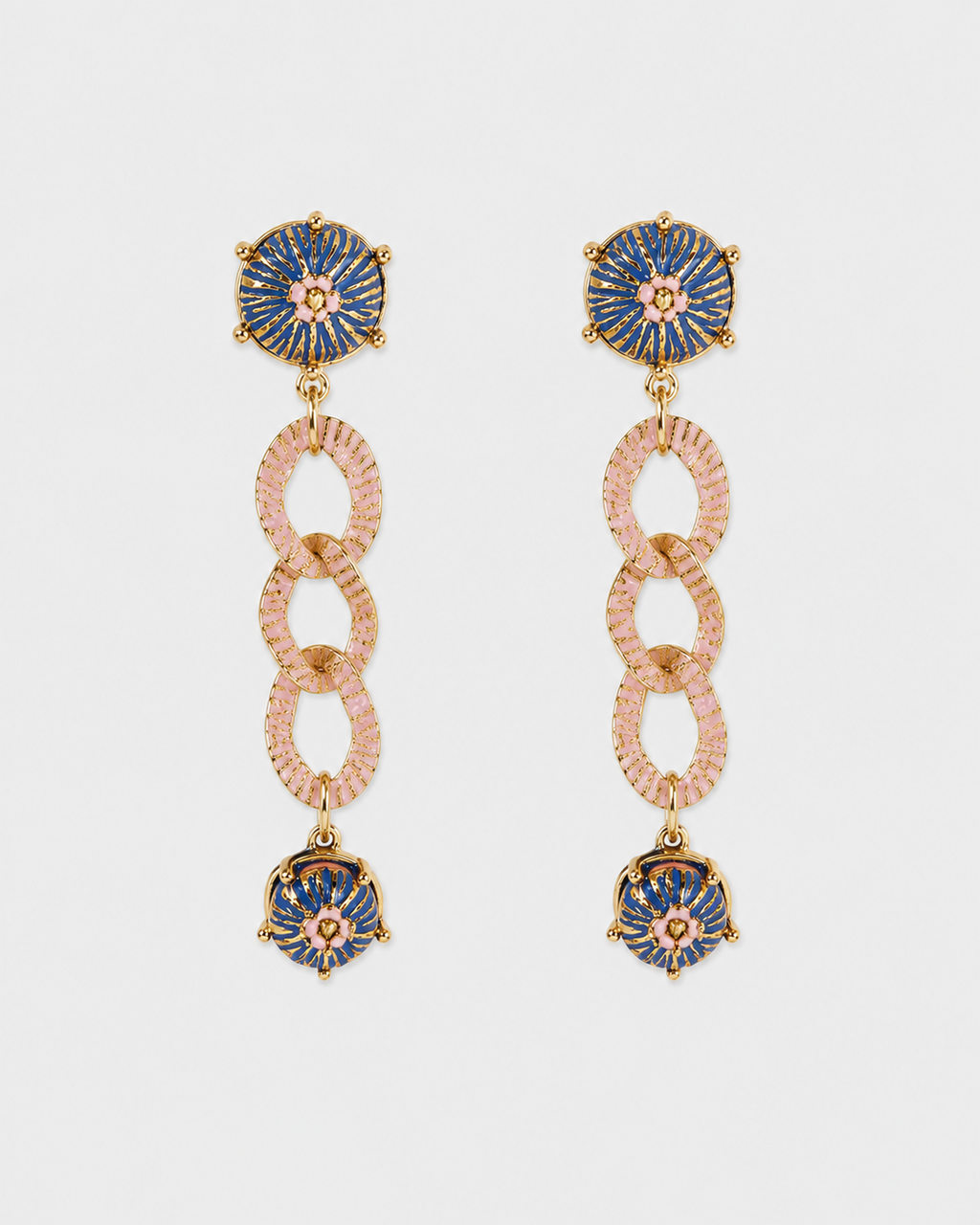 LONG EARRINGS BLUE-PINK HATS