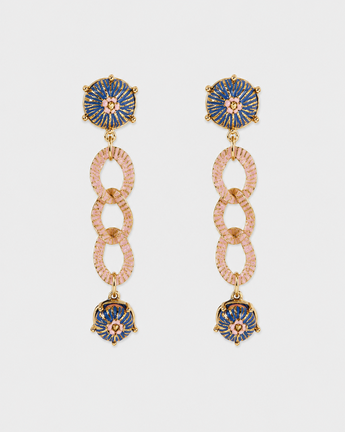 LONG EARRINGS BLUE-PINK HATS