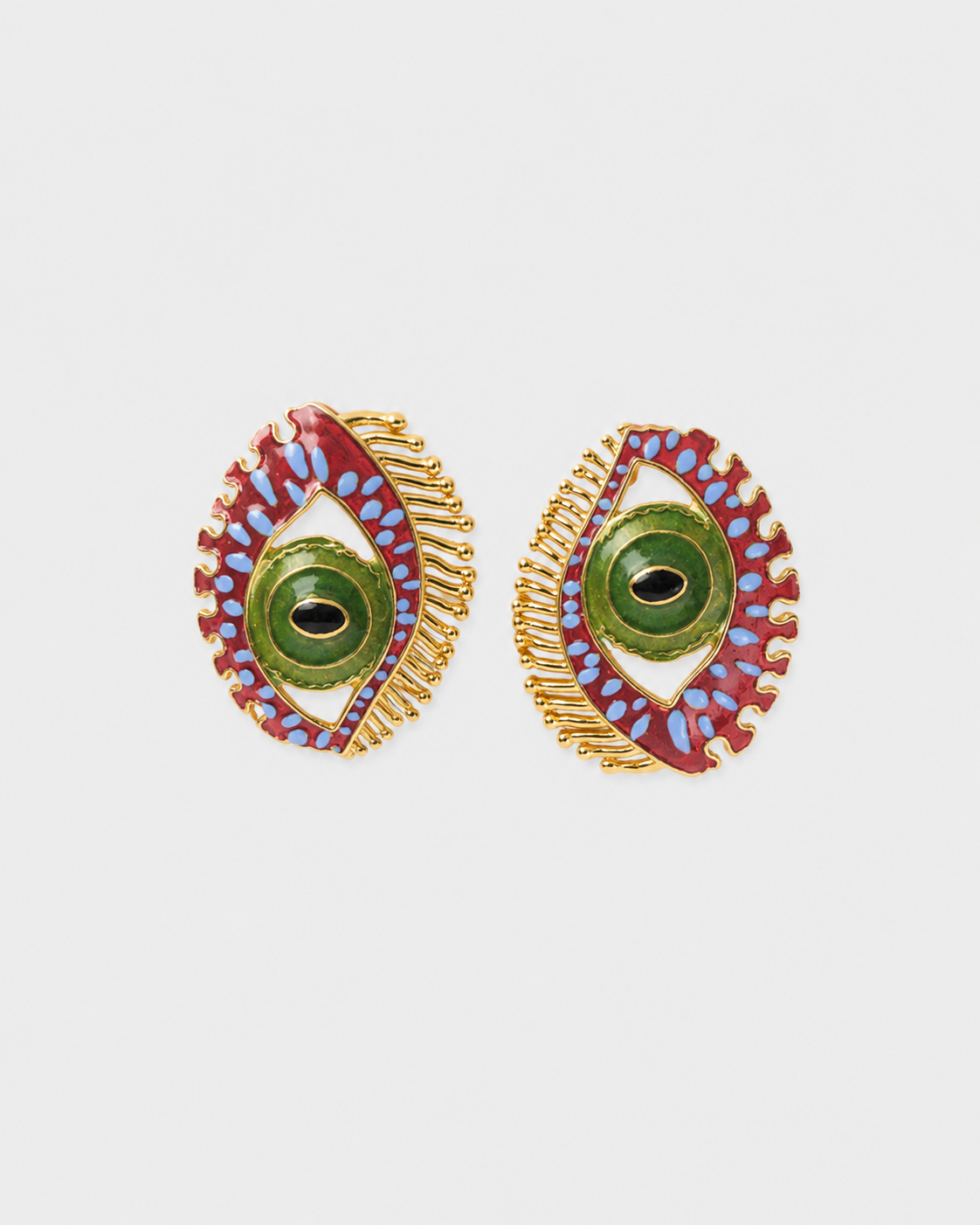MAXI EYE BURGUNDY EARRINGS