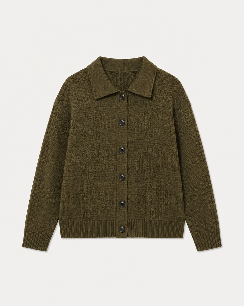 GREEN PICNIC POLO CARDIGAN