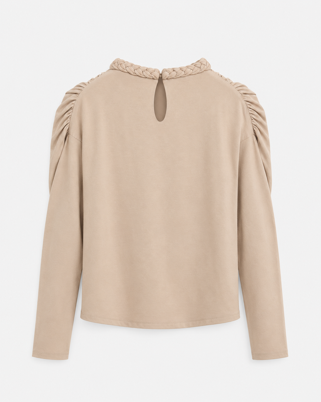 BRAIDED NECKLINE T-SHIRT