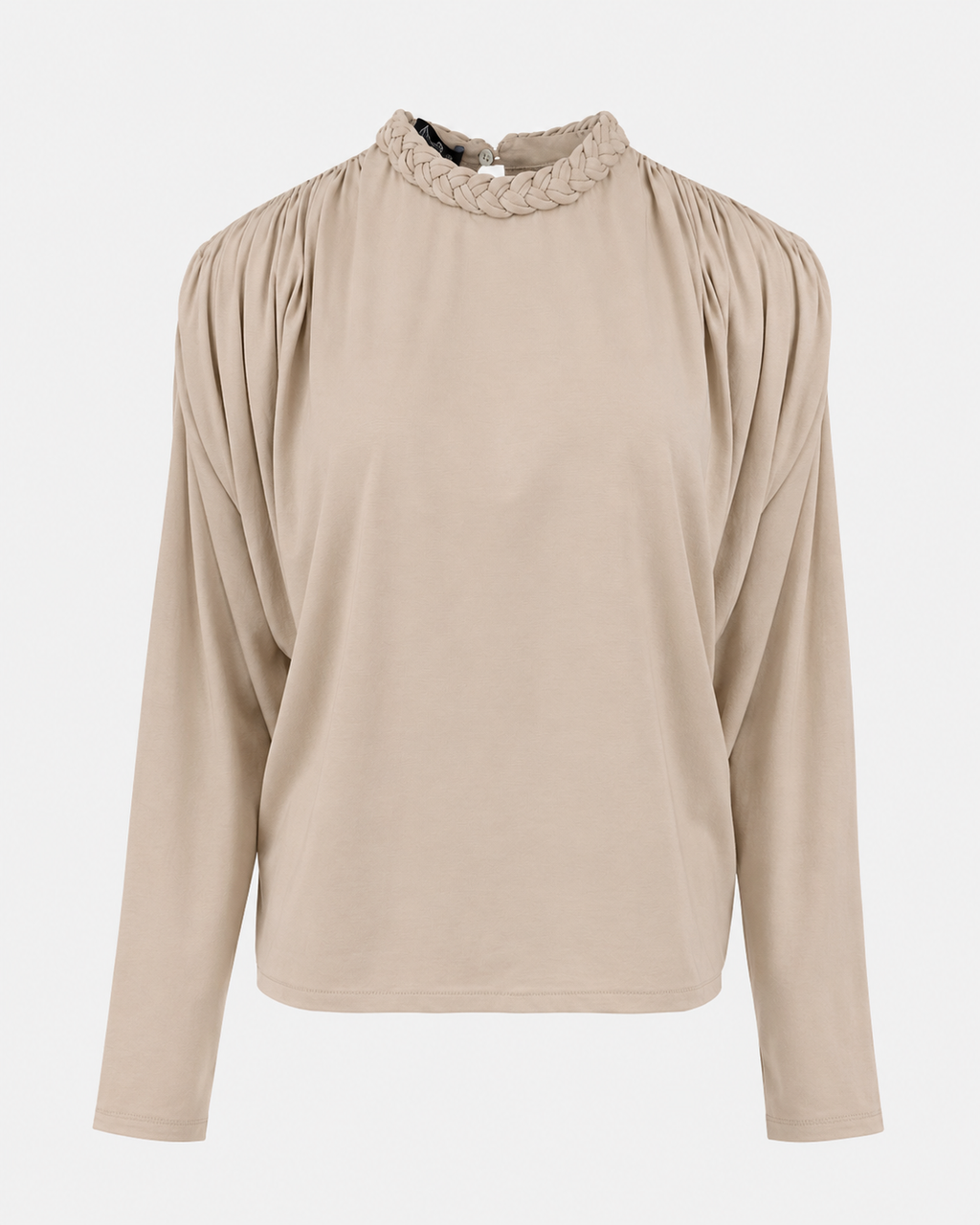 BRAIDED NECKLINE T-SHIRT