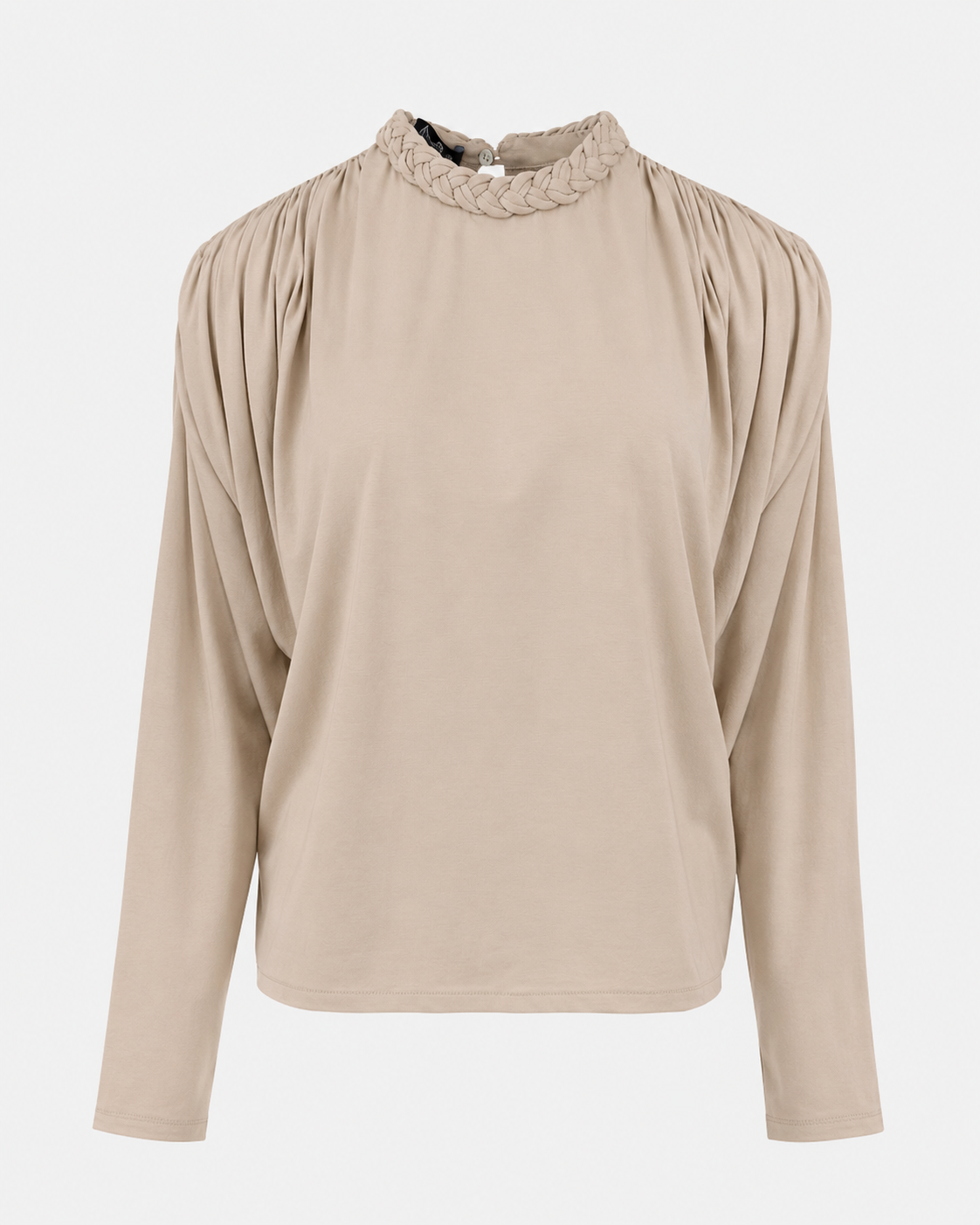 BRAIDED NECKLINE T-SHIRT