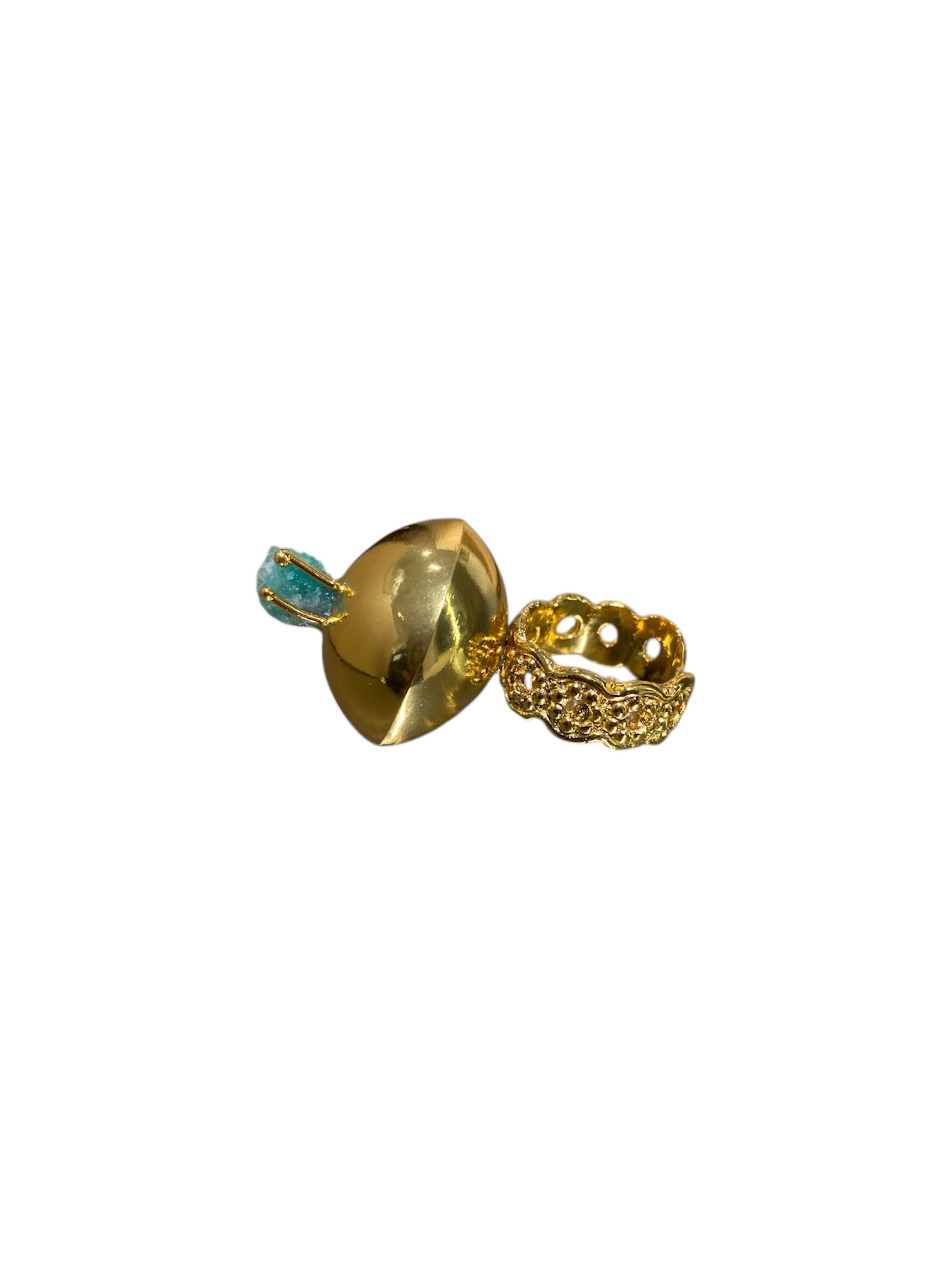 ANILLO BOLA ESMERALDA XL PLATILLO