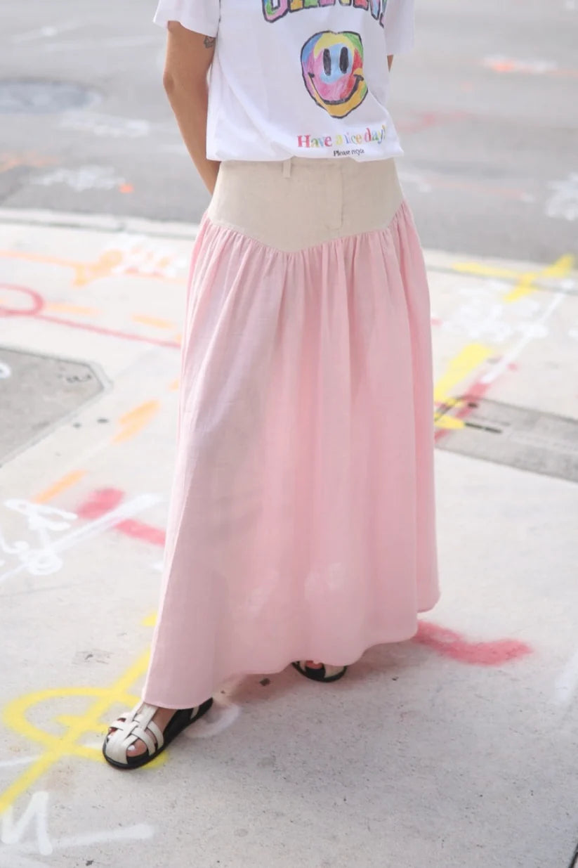 SAND STRIPE MAXI SKIRT
