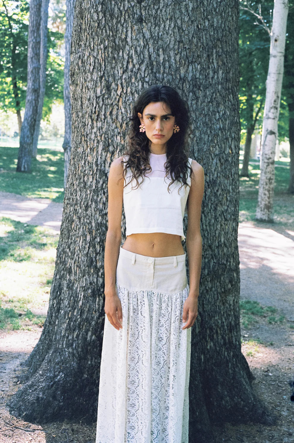SAND LACE MAXI SKIRT