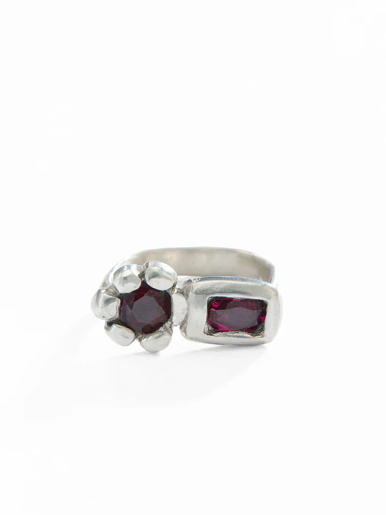ANILLO FLORI GRANATE Y TURMALINA