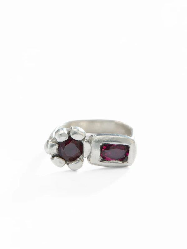 ANILLO FLORI GRANATE Y TURMALINA