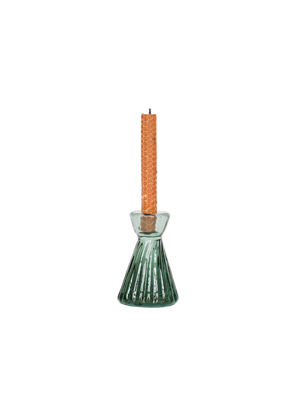 candelabro artesanal de vidrio reciclado verde hecho a mano diseño sostenible
PAISAJE LATINO