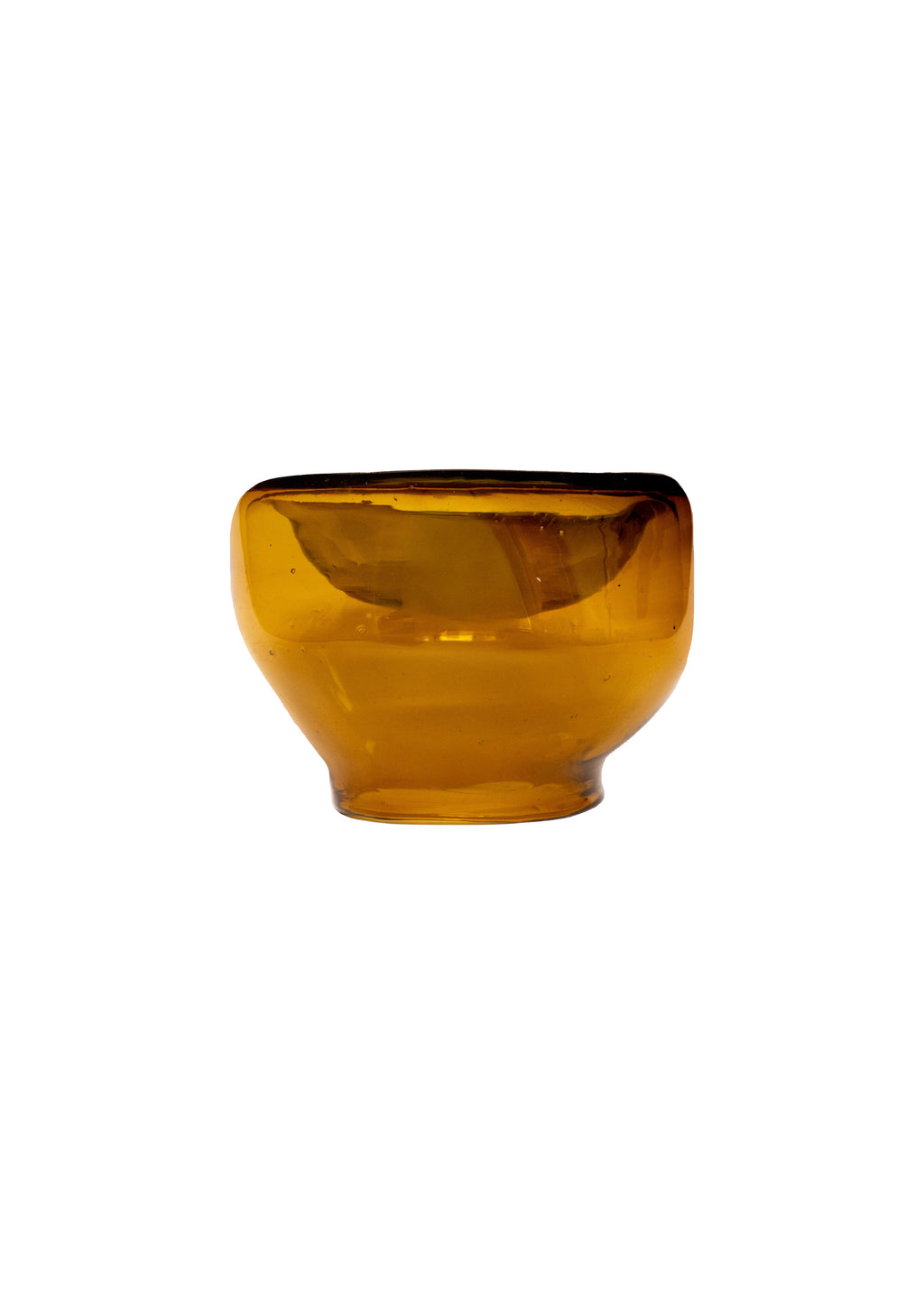 Bowl en vidrio soplado y reciclado color ámbar.
