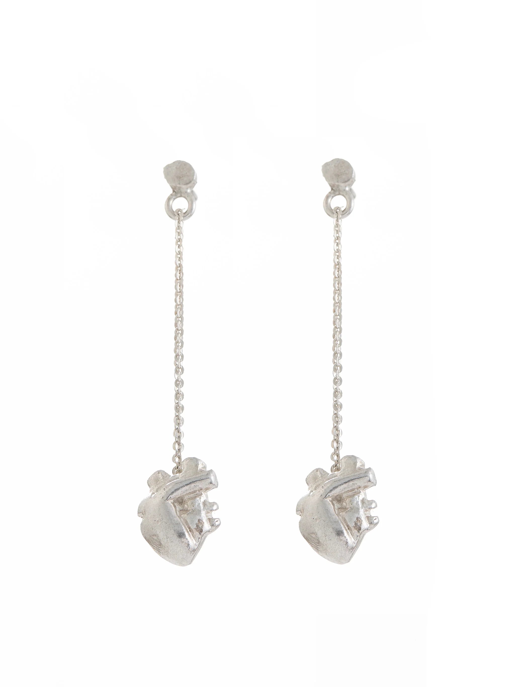 HEART CHAIN EARRING PAIR