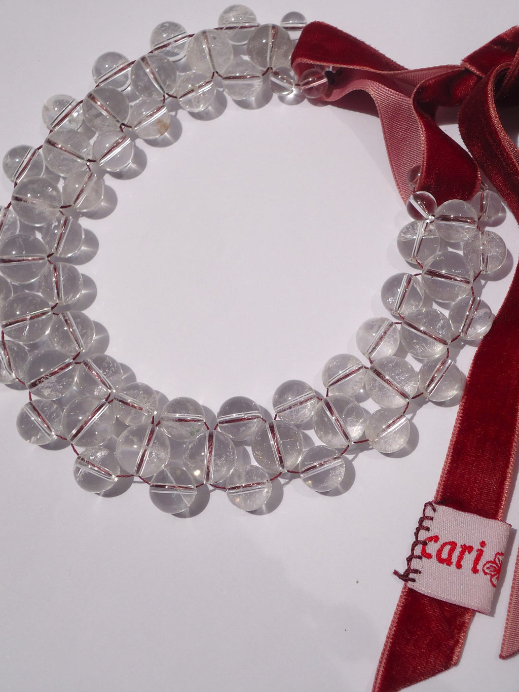 WOVEN CLEAR QUARTZ CHOKER